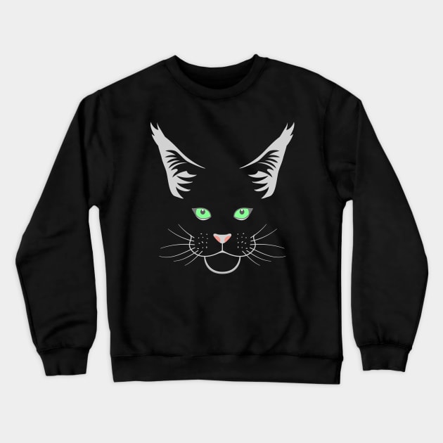 Maine Coon Cat Head Crewneck Sweatshirt by LulululuPainting
